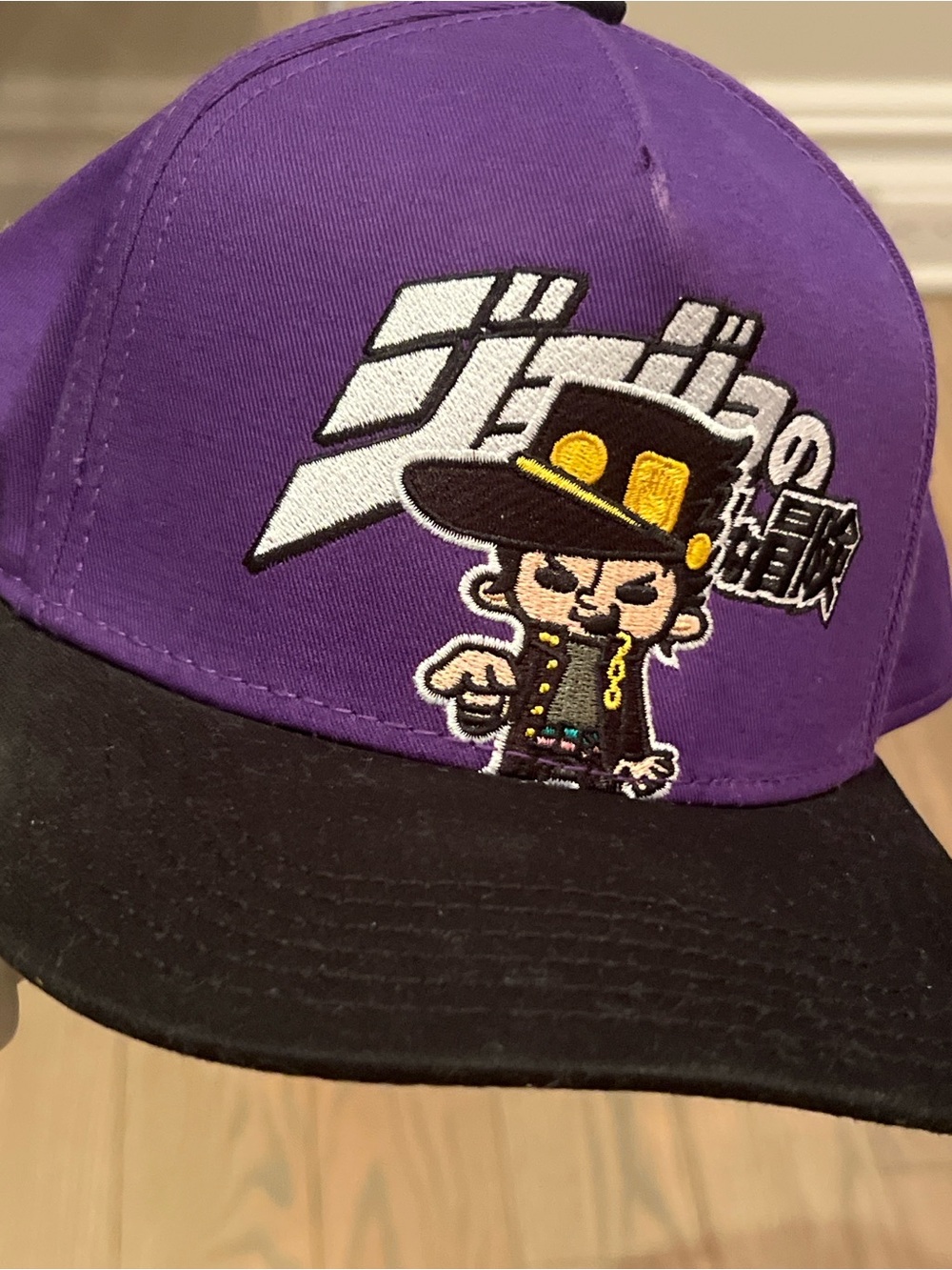 Loot Crate Purple and Black Snapback Hat with Embroidered Character
